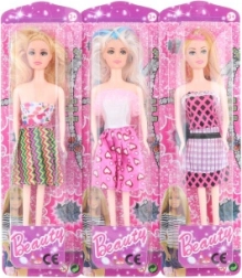 Punčka v barviti obleki 28 cm