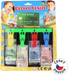 Otroška blagajna z evrom denarjem