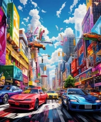 Diamantno slikanje Pisano mesto 30 × 40 cm