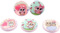 Žepno dvojno ogledalce s sovo 7 cm