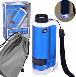 Žepni otroški mikroskop s približanjem 100×/250×, kovinski