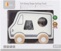 Lesena vlečna igrača in vstavljanka tovorni avto