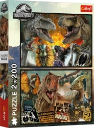 Sestavljanka 2×200 koščkov – prazgodovinski svet JURASSIC WORLD