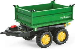 Prikolica z nagibnim mega nadgradnim zabojem za traktor