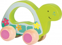 Goki lesena želva na koleščkih