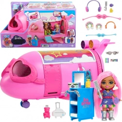 Rožnato mavrično letalo BARBIE Extra Fly Minis s pilotko