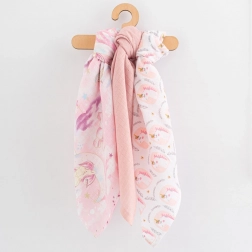 bombažne plenice s potiskom 70×80 cm, 3 kosi, za deklice