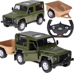 Rastar daljinsko voden Land Rover Defender 1:14 s prikolico – zelena