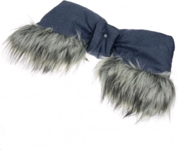 rokavnik za voziček 2v1 s kožuščkom New Baby moder