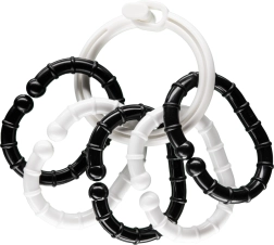 Črno-bele obročke z obeski za dojenčke