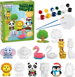 Woopie ustvarjalni komplet z barvami DIY – mavčni odlitki živalic za barvanje