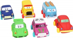 Mehki plastični avtomobilček 9 cm z prostimi kolesi
