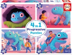 Educa Puzzle Prijazni dinozavri 4v1