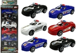 Komplet policijskih avtomobilčkov z zagonom na vztrajnik, 6 kosov