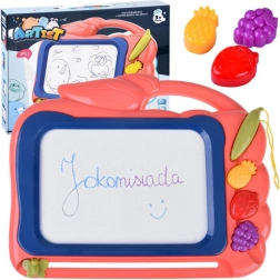 magnetna risalna tablica z znikopisom in sadnimi žigi