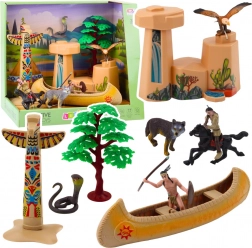 Indijanska zbirka s kajakom in totemom