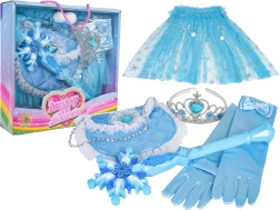 Komplet mala princesa – svetlo modra obleka in dodatki