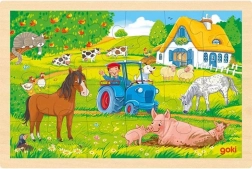 Lesene puzzle kmetija 24 koščkov Goki