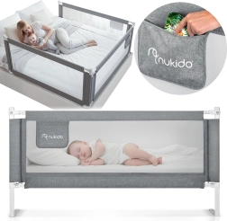 Nukido bed safety rail 200 cm, grey