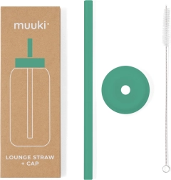 MUUKI Lounge slamica in pokrovček v mat zelenizeleni barvi