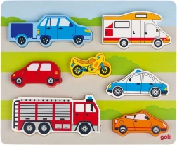 Lesena vstavljanka prevozna sredstva Goki