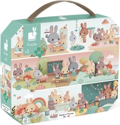 Janod sestavljanka v kovčku Moj dan – 24 kosov