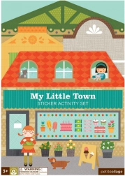 Petit Collage večkrat uporabljive nalepke s prizoriščem Moje malo mesto