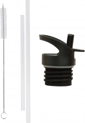 A Little Lovely Company komplet zamaška, krtačke in slamice za steklenico iz nerjavečega jekla 350 ml – Vesolje