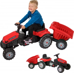 Pedalni traktor Farmer GoTrac Maxi s prikolico Tihi kolesi