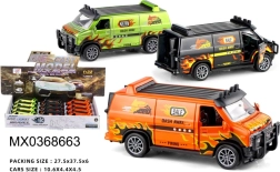 Kovinski policijski kombi model 1:32 s funkcijo povratnega gibanja