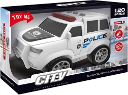 policijski avto na vztrajnik s svetlobnimi in zvočnimi učinki, bel 22,5 cm