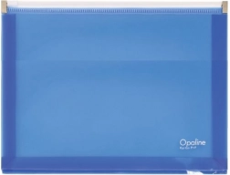Prozorna mapa z zadrgo A5 Opaline modra