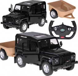 Rastar daljinsko voden Land Rover Defender 1:14 s prikolico – črna