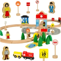 Lesena železniška proga z železniško postajo, 50 kosov