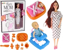 Punčka z dolgimi lasmi in dodatki za otroke