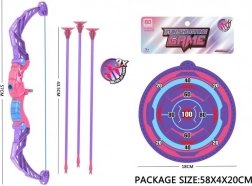 Otroški lok s puščicami in tarčo, vijoličen, 57 cm