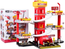 Večnivojsko gasilsko parkirišče z dvigalom in dodatki