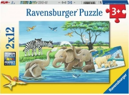Ravensburger puzzle Živalski mladiči 2×12 kosov