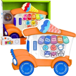 Izobraževalni otroški električni klavirček Lodziarnia – oranžen