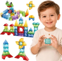 Woopie magnetne 3D gradbene kocke, izobraževalni komplet s 63 deli