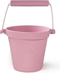 Silikonsko plažno vedro svetlo rožnato BIGJIGS TOYS