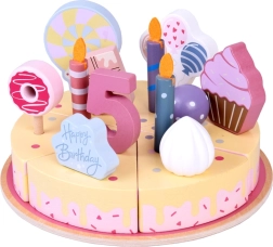 Lesen rojstnodnevni torta za rezanje z dekoracijami