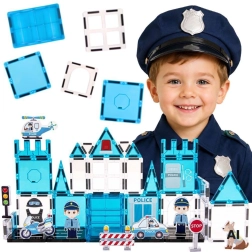 Woopie magnetni komplet za sestavljanje 3D policijske postaje, 42 delov