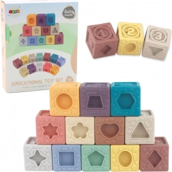 Mehke senzorične izobraževalne kocke, barvite, 12 kos