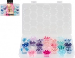 Plastične barvne perle z vrvico v škatlici