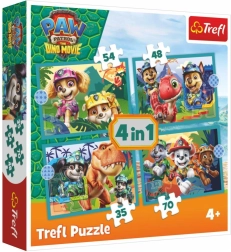 Sestavljanka 4 v 1 Tačke na patrulji (Paw Patrol) Dino Movie – zgodbe z otoka dinozavrov
