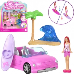 Mattel Mini Barbie Land kabriolet z mini punčko Barbie in menjavo barv