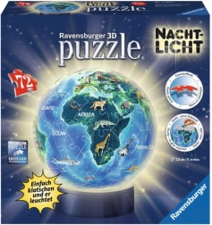 Ravensburger 3D svetleči puzzleball Nočni globus 72 kosov