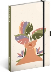 Beležnica NOTIQUE Monstera, črtasta, 13 × 21 cm