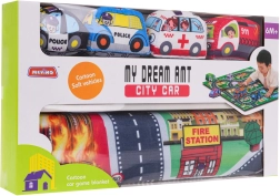 Igralna gasilska mestna podloga z mehkimi avtomobilčki